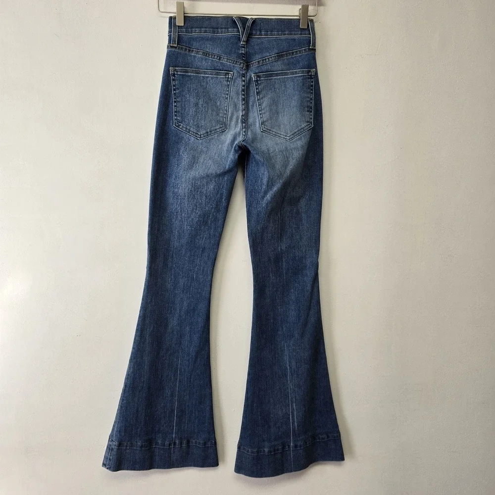 Veronica Beard Jeans Size 0 25 Sheridan Exaggerated Flare Denim Bell Bottoms - Picture 3 of 9
